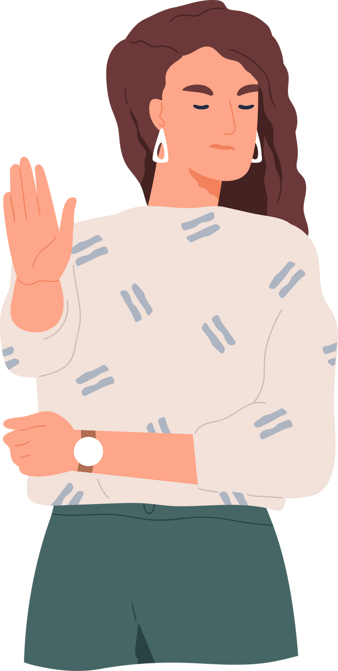 Woman Doing Rejection Gesture Illustration